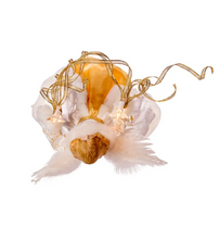 Load image into Gallery viewer, KURT ADLER 16&quot; UL 10-LIGHT CREME &amp; GOLD ANGEL CHRISTMAS TREE TOPPER UL2216
