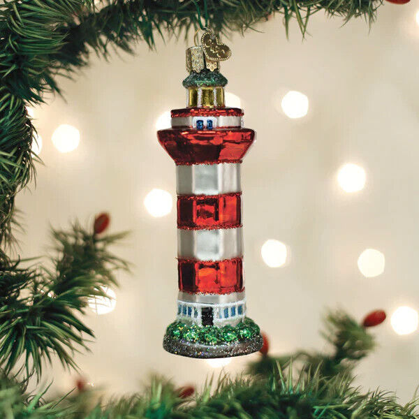 OLD WORLD CHRISTMAS HILTON HEAD LIGHTHOUSE GLASS CHRISTMAS ORNAMENT 20127