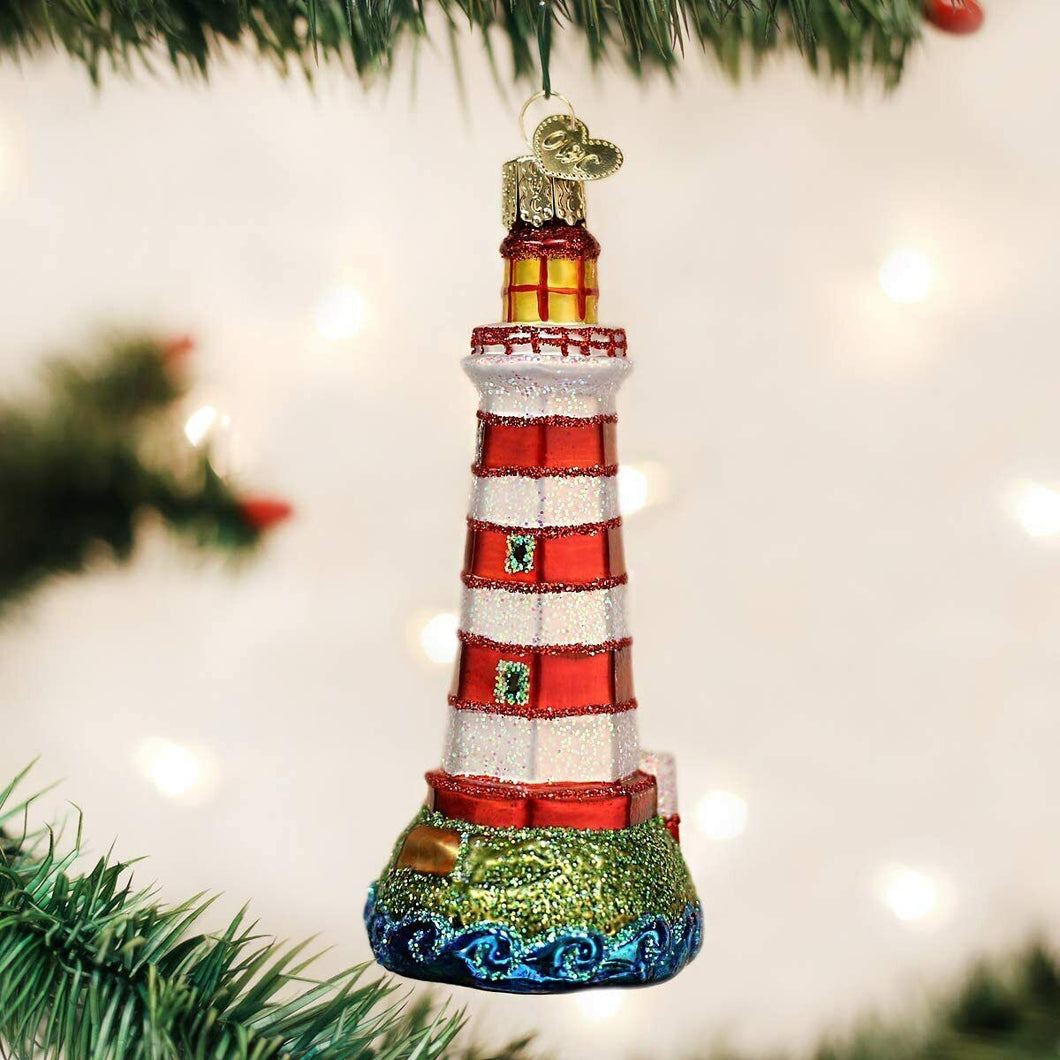 OLD WORLD CHRISTMAS SAMBRO LIGHTHOUSE GLASS CHRISTMAS ORNAMENT 20079