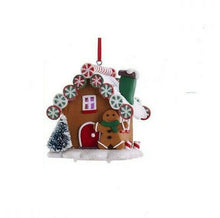 Load image into Gallery viewer, KURT ADLER SET OF 3 CLAYDOUGH B/O LIGHTED LED GINGERBREAD HOUSE XMAS ORNAMENTS
