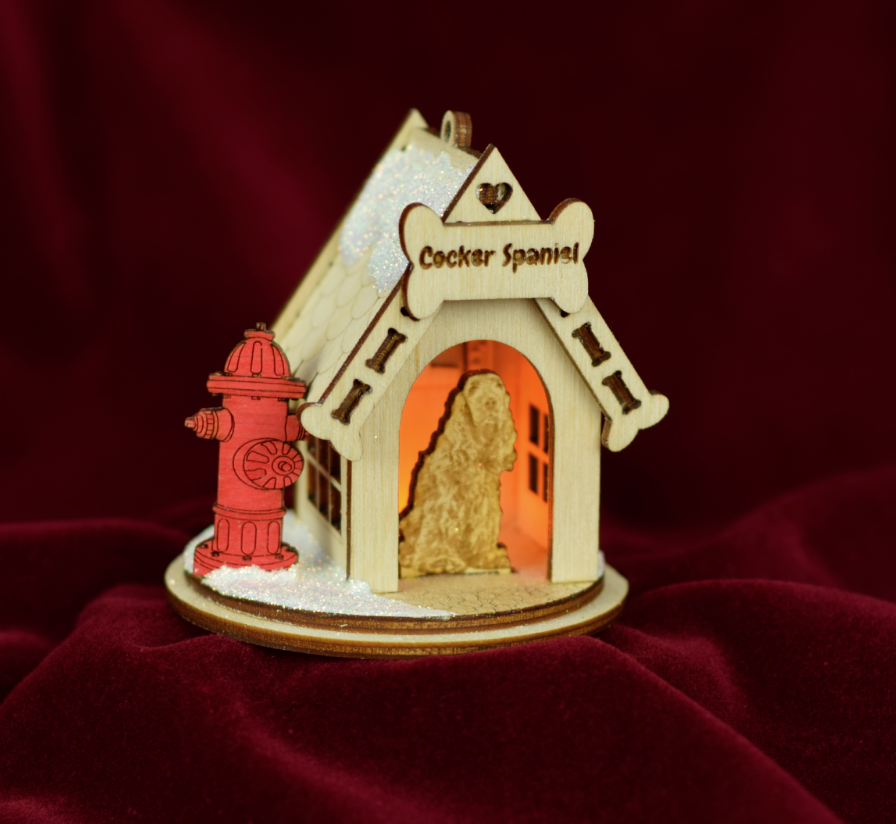 GINGER COTTAGES K9 COTTAGES COCKER SPANIEL CHRISTMAS ORNAMENT MADE IN USA K9112