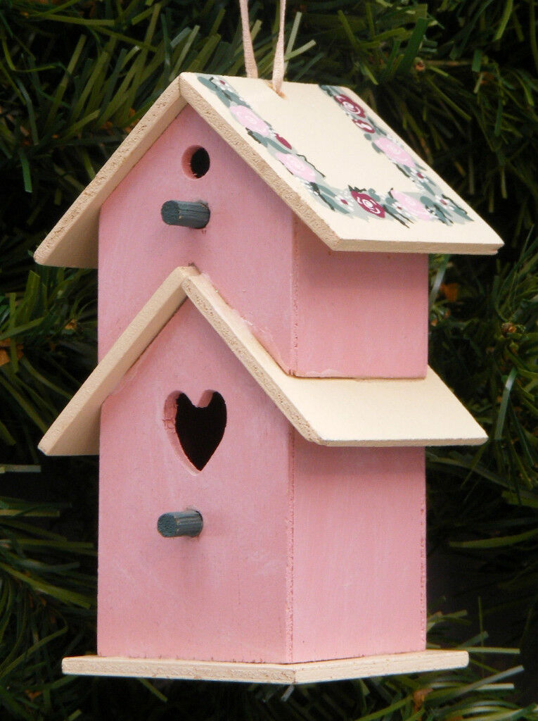 VINTAGE KSA WOODEN VICTORIAN BIRD HOUSE XMAS ORNAMENT