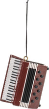 Load image into Gallery viewer, 3&quot; BURGUNDY ACCORDION MUSICAL INSTRUMENT CHRISTMAS ORNAMENT GIFT BOXED OKR
