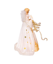 Load image into Gallery viewer, KURT ADLER 16&quot; UL 10-LIGHT CREME &amp; GOLD ANGEL CHRISTMAS TREE TOPPER UL2216
