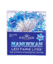 Load image into Gallery viewer, KURT ADLER HANUKKAH STAR OF DAVID 20-LIGHT FAIRY SET BLUE &amp; WHITE HOLIDAY DECOR
