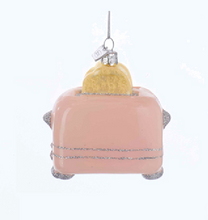 Load image into Gallery viewer, KURT ADLER 5&quot; PINK VINTAGE STYLE RETRO TOASTER GLASS CHRISTMAS ORNAMENT T7577
