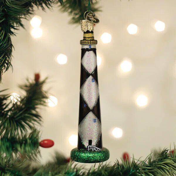 OLD WORLD CHRISTMAS CAPE LOOKOUT LIGHTHOUSE GLASS CHRISTMAS ORNAMENT 20128