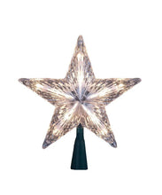 Load image into Gallery viewer, KURT ADLER 7&quot; 5-POINT MULTI-FACETED CLEAR 10-LIGHT STAR XMAS DECORATION UL0124C
