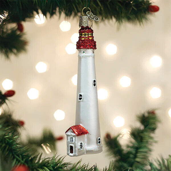 OLD WORLD CHRISTMAS CAPE MAY LIGHTHOUSE GLASS CHRISTMAS ORNAMENT 20115