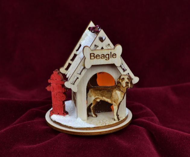 GINGER COTTAGES K9 COTTAGES BEAGLE CHRISTMAS ORNAMENT MADE IN USA K9101