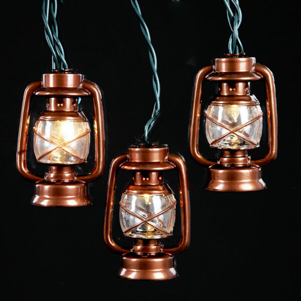 KURT S. ADLER COPPER FINISH LANTERN 10 LIGHT SET NOVELTY CHRISTMAS LIGHTS