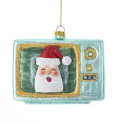 KURT S. ADLER GLASS TV SANTA CLAUS VINTAGE STYLE TELEVISION CHRISTMAS ORNAMENT