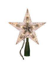 Load image into Gallery viewer, KURT ADLER 7&quot; 5-POINT MULTI-FACETED CLEAR 10-LIGHT STAR XMAS DECORATION UL0124C
