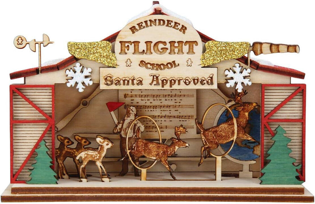 OLD WORLD CHRISTMAS GINGER COTTAGES REINDEER FLIGHT SCHOOL XMAS ORNAMENT 80038