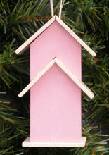 Load image into Gallery viewer, VINTAGE KSA WOODEN VICTORIAN BIRD HOUSE XMAS ORNAMENT
