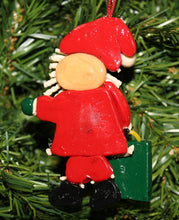 Load image into Gallery viewer, KURT ADLER VINTAGE 1990&#39;s CLAY DOUGH SANTA HOLDING GIFT BAG CHRISTMAS ORNAMENT
