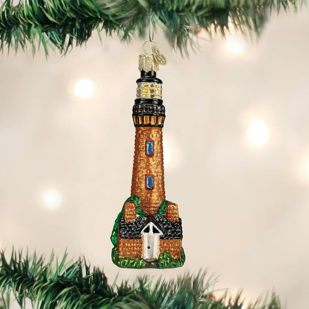 OLD WORLD CHRISTMAS CURRITUCK LIGHTHOUSE GLASS CHRISTMAS ORNAMENT 20051